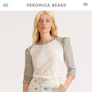 Veronica Beard Mason Baseball Tee Top sz M